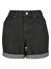 Urban Classics Urban Classics Damen Ladies High Waist Boyfriend Shorts in black washed