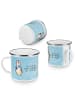Mr. & Mrs. Panda Kaffeebecher Pinguin Lolli mit Spruch in Eisblau