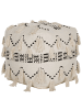 Beliani Pouf THONDI in Beige/Schwarz - (W) 45 x (H) 45 x (L) 45 cm