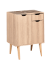 Beliani Waschbeckenunterschrank CANOAS in Braun - (W) 60 x (H) 80 x (L) 39 cm