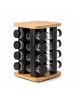 relaxdays Gewürzkarussell "16 Gläser" in Natur/ Schwarz - (B)18,5 x (H)28 x (T)18,5 cm
