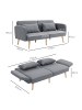 HOMCOM Schlafsofa-170L x 83B x 80H cm-Grau