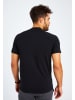 Leif Nelson Herren Gym T-Shirt Rundhals LN-8286 in schwarz-weiss