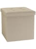 VCM  Stoff Sitztruhe Sitzbank Truhe Box Hocker Boxas in Creme