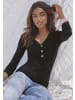 LASCANA Langarmshirt in schwarz