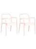 Beliani 2er-Set Gartenstuhl THASOS in Rosa/Beige