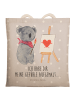 Mr. & Mrs. Panda Tote Bag Koala Künstler mit Spruch in Grau Pastell
