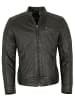 Capitano Bikerlederjacke Lammnappa in Schwarz
