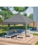 ABRIHOME Pavillon in Grau 3x3 m höhenverstellbar mit 4 Sandsäcken