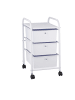 relaxdays Badrollwagen "3 Schubladen" in Weiß - (B)33 x (H)60 x (T)39 cm