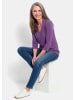 GOLDNER Elegantes Basic-Shirt mit V-Ausschnitt in lila