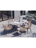 Beliani 13-tlg Gartentisch Set ALIANO in Beige/Naturfarben/Schwarz