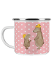 Mr. & Mrs. Panda Emaille Tasse Bären mit Hut ohne Spruch in Rot Pastell