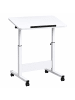 relaxdays Laptoptisch in Weiß - (B)60 x (H)67-90 x (T)40 cm