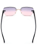 styleBREAKER Rahmenlose Rechteckige Sonnenbrille in Schwarz / Grau-Rose Verlauf