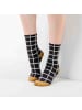 MUNADUNA 2er-Pack 3D-Relief Karomuster-Fashionsocken in Blau