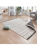 NORTHRUGS In- & Outdoor Wendeteppich Kuba Schwarz Creme