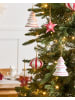Beliani 1er-Set Weihnachtsbaumkugeln GIDEALVEN in Rot/Weiß