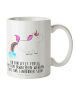 Mr. & Mrs. Panda Kaffeetasse Einhorn Pupsen mit Spruch in Weiß