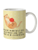 Mr. & Mrs. Panda Tasse Katze Wolle mit Spruch in Gelb Pastell