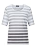 GOLDNER Kurzgröße:  Shirt in weiß / grau / geringelt