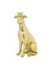Mauro Ferretti Sitzende Hundestatue mit Krone aus goldenem Kunstharz, 20 x 12,5 x 33 cm