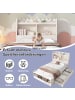 ABRIHOME Kinderbett in Weiß mit Stauraum Sitzbank und Regal 90x190 cm ohne Matratze