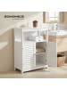 VASAGLE Badschrank in Weiß - (B)30 x (H)80 x (T)60 cm