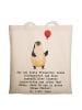 Mr. & Mrs. Panda Tote Bag Turnen Trainerin mit Spruch in Creme