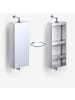 relaxdays Spiegelschrank in Silber – (B)25 x (H)60 x (T)12 cm