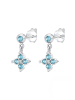 Elli Ohrringe 925 Sterling Silber Blume in Blau