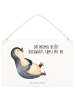 Mr. & Mrs. Panda Deko Schild Pinguin Lachen mit Spruch in Transparent