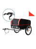 relaxdays Fahrradanhänger-Lastenanhänger in Schwarz/ Rot – (B)124 x (H)59 x (T)69 cm