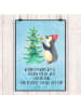 Mr. & Mrs. Panda Poster Pinguin Weihnachtsbaum mit Spruch in Eisblau