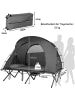COSTWAY 4in1 Campingzelt für 1-2 Personen in Grau