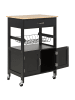 Beliani Servierwagen LUGO in Schwarz/Braun - (W) 58 x (H) 90 x (L) 40 cm