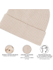 styleBREAKER Feinstrick Beanie Mütze mit Krempe in Beige