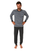 NORMANN langarm Schlafanzug Bündchen Pyjama Streifen - 83102 in blau