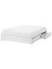 Beliani Doppelbett BRUX in Weiß - (W) 206 x (H) 35 x (L) 146 cm