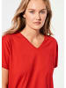 GOLDNER Shirt mit V-Ausschnitt in rot