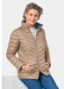 GOLDNER Kurzgröße:  Steppjacke Leichte Steppjacke mit Kapuze in cappuccino / schieferblau