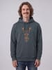 wat? Apparel Sweatshirt Floral Deer in India Ink Grey