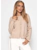 SASSYCLASSY Cardigan mit Rüschen in Beige