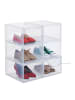 relaxdays 6 x Schuhboxen in Transparent - (B)25 x (H)18 x (T)34 cm