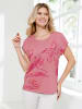 Sieh an! Rundhals-Shirt in altrosa-fuchsia-bedruckt