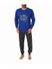 NORMANN Schlafanzug Pyjama langarm Bündchen - 70563 in blau
