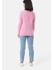 CASH-MERE.CH Brushed Rundhals Pullover mit Seitenschlitzen in Hell Pink