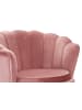 SalesFever Loungesessel im Muscheldesign Chromgestell in Goldoptik & Samtbezug in Rose