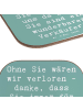 Mr. & Mrs. Panda Bierdeckel Spruch Wunderbarer Verkäufer mit Spruch in Meeresbrise