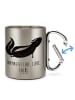 Mr. & Mrs. Panda Thermotasse Stinktier Yoga mit Spruch in Silber
